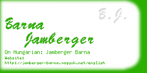 barna jamberger business card